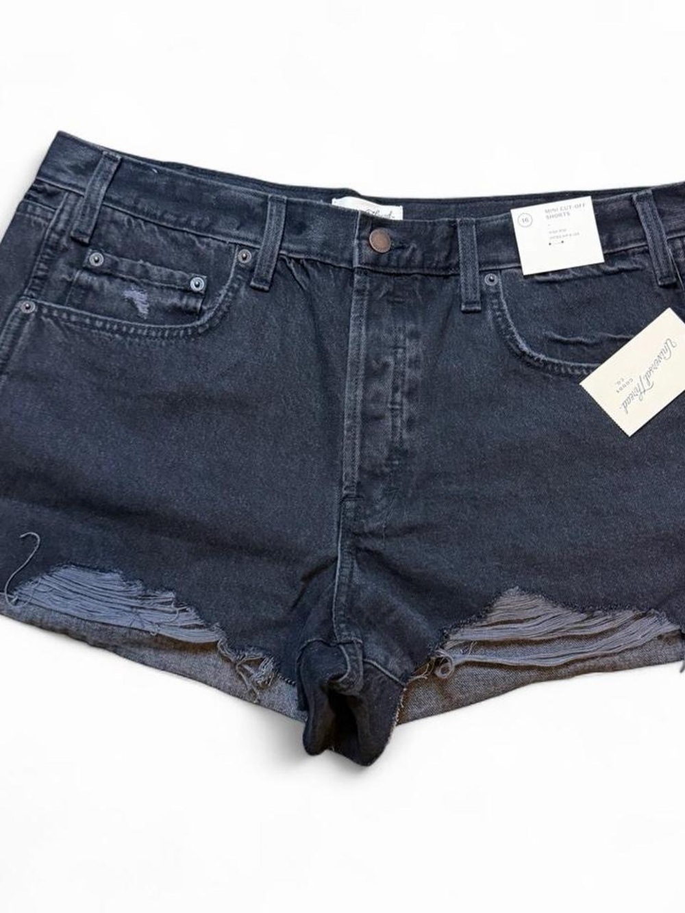 Universal Thread Black Distressed High-Rise Jean Shorts